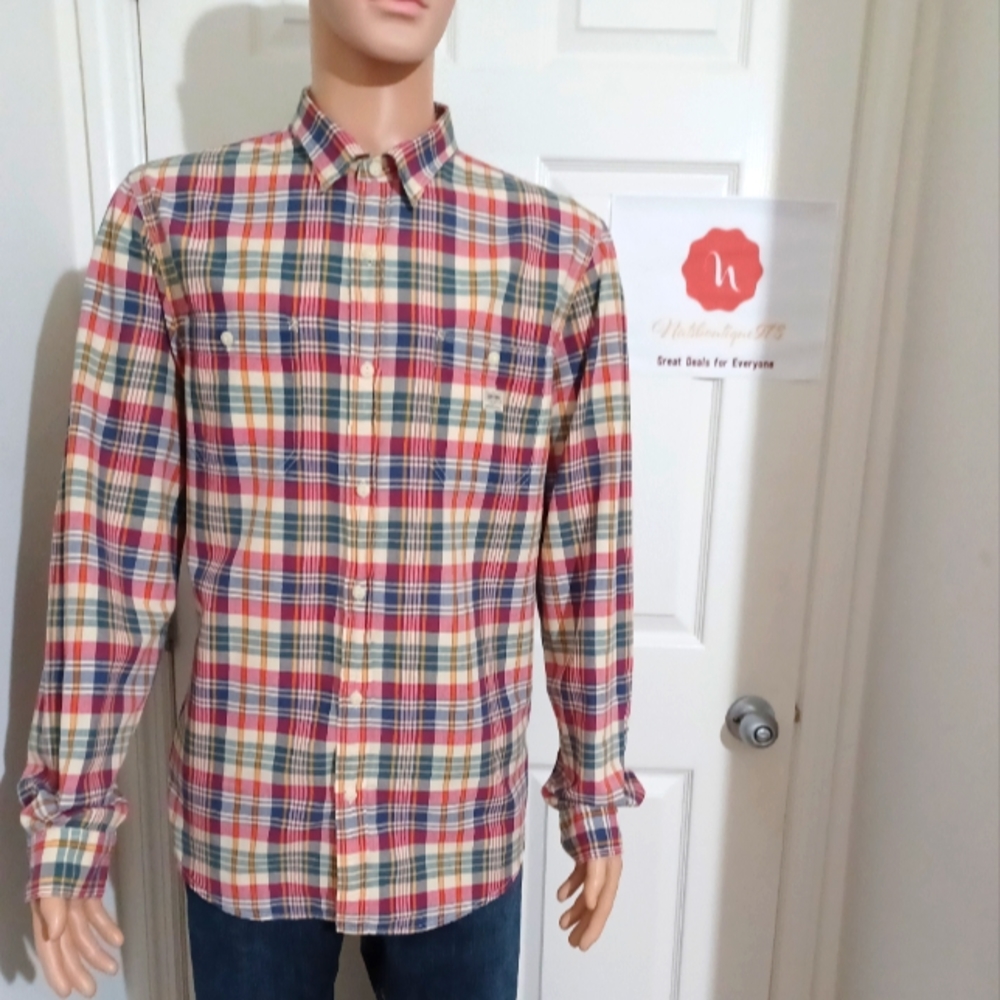 Denim & Supply Ralph Lauren Custom Fit Long sleeve Plaid Western Shirt (XL/TG)